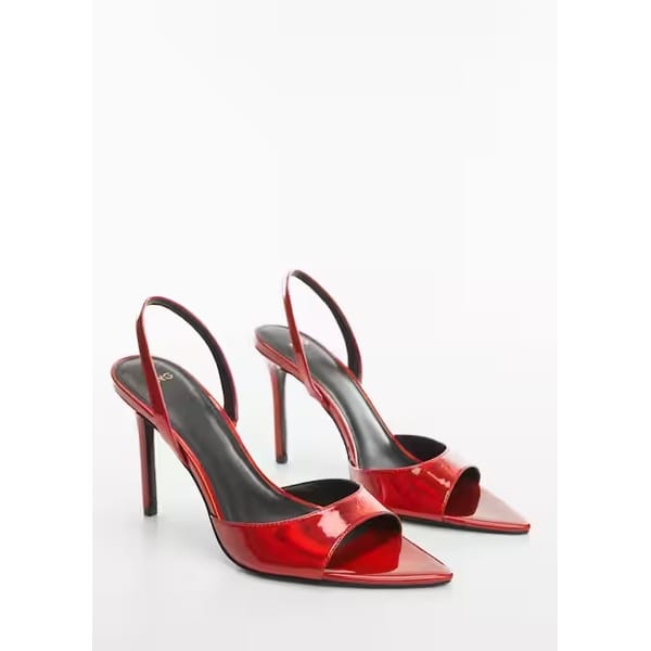 red metallic shoes
