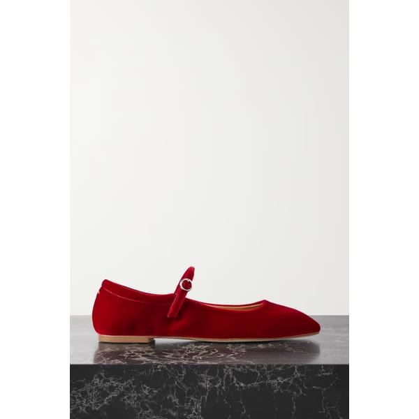 Uma velvet Mary Jane ballet flats
