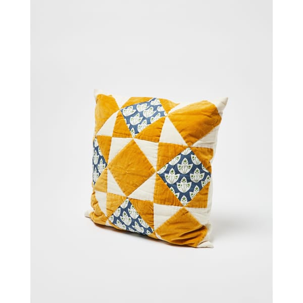 ob Eva Velvet Patchwork Cushion Cover