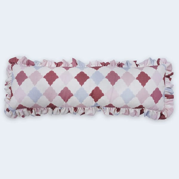 QUILTED HARLEQUIN CUSHION PATCHWORK ROSE