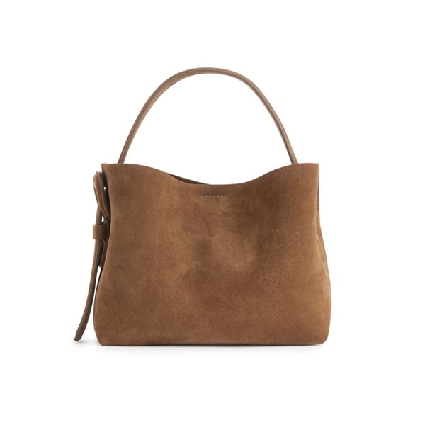 brown suede bag