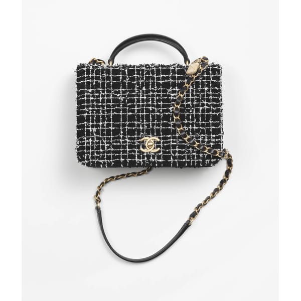 tweed bag with chanel logo