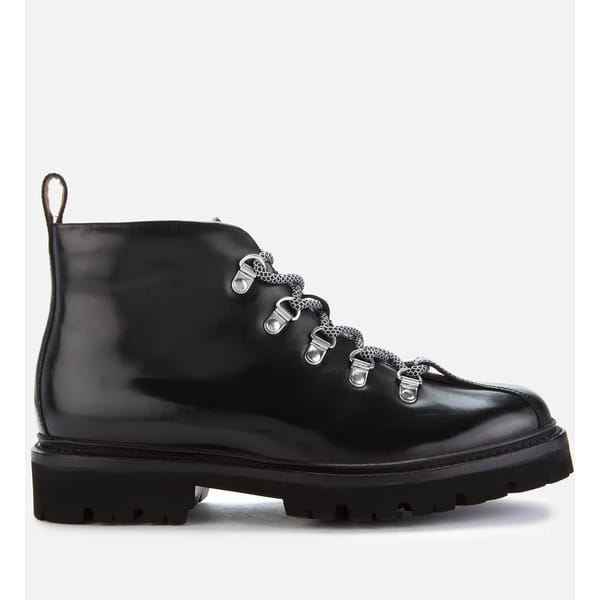 black walking lace up boots
