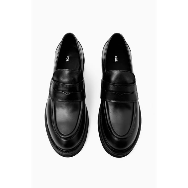 black chunky loafers