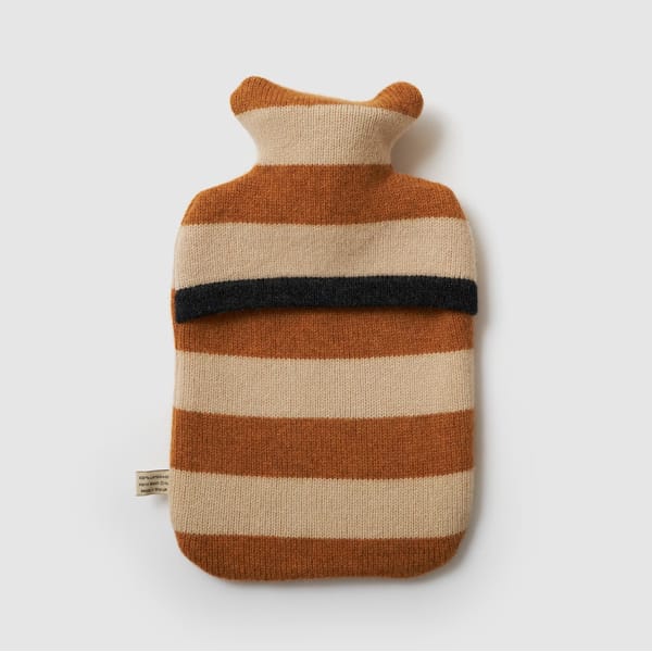 striped hot water bottle