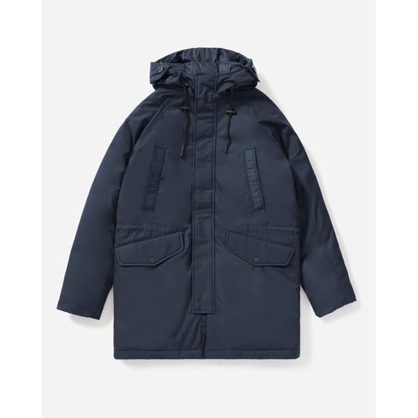 navy raincoat