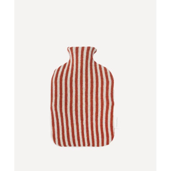 striped hot water bottle
