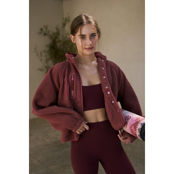 model wearing fleece