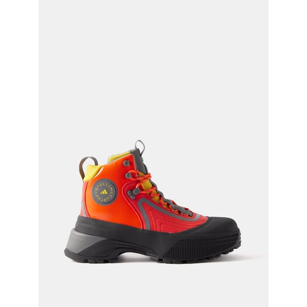 orange hiking boots