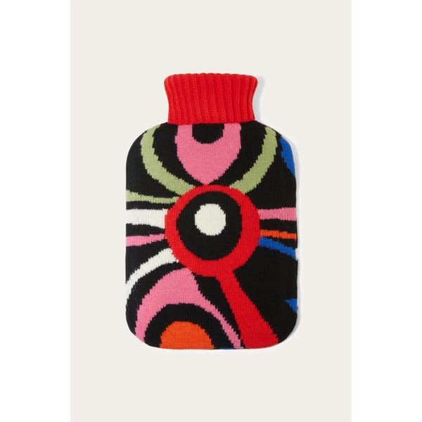 Intarsia wool hot water bottle