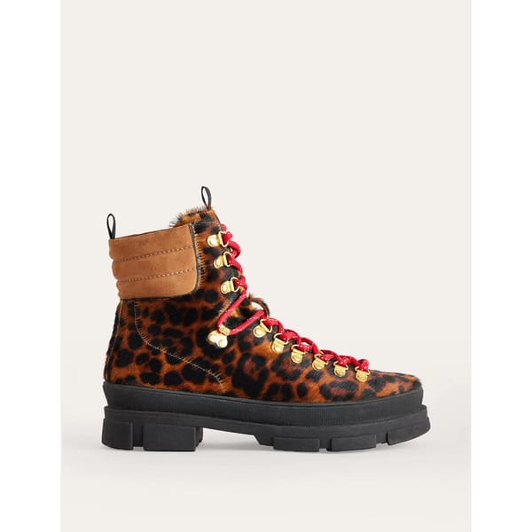 leopard print walking boots
