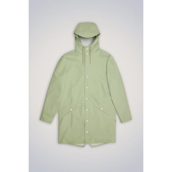 green rain jacket