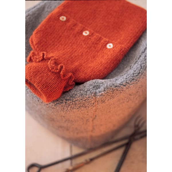 ruffle orange knit hot water bottle