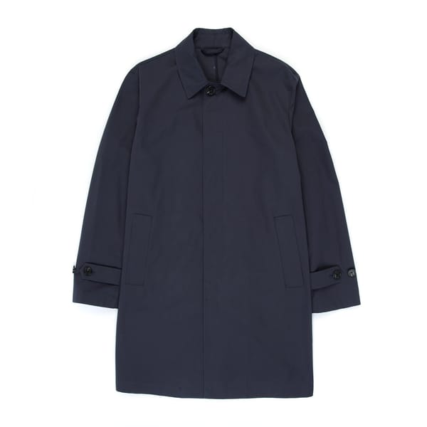 navy raincoat