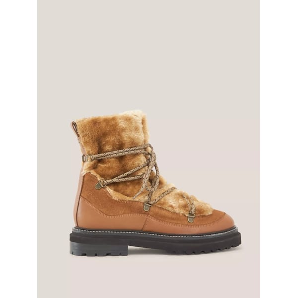 fur lined tan walking boot