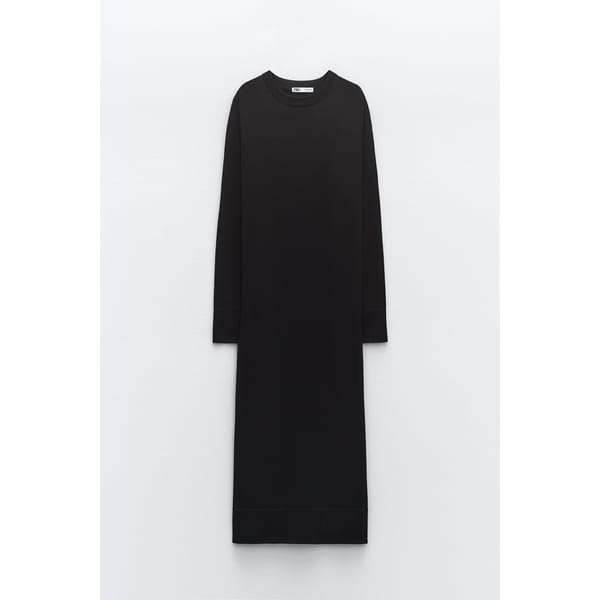 black long knit dress