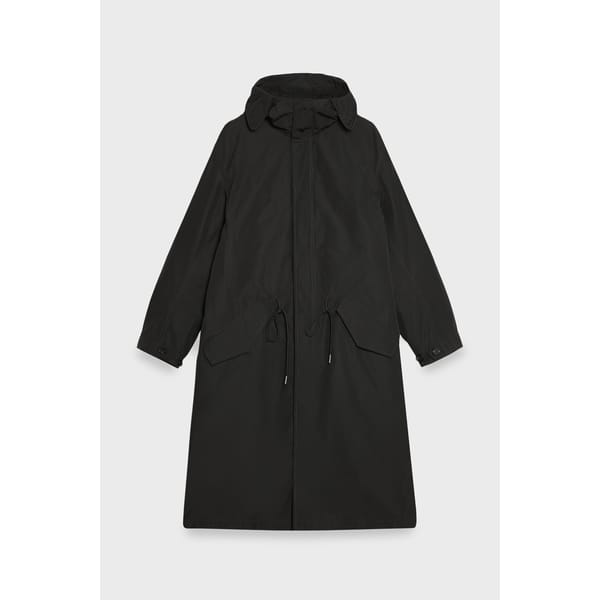 black STEVEN MEISEL MESH TECHNICAL PARKA