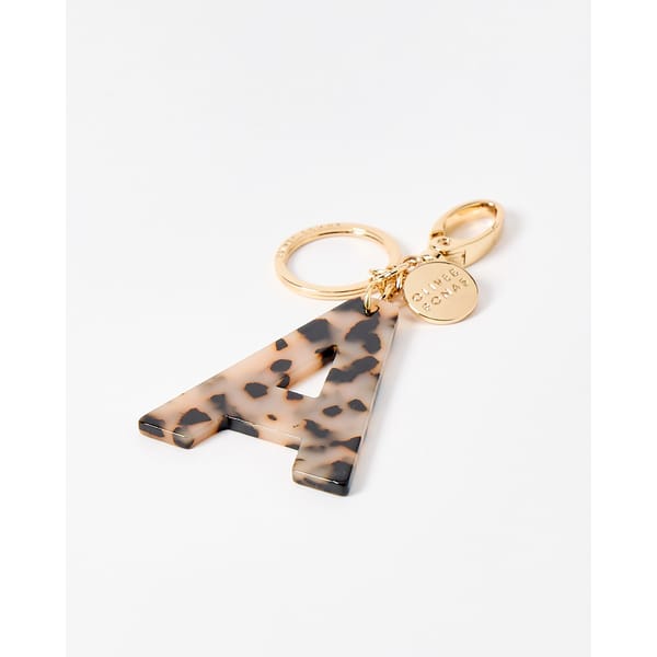 letter A Brown Faux Tortoiseshell Keyring