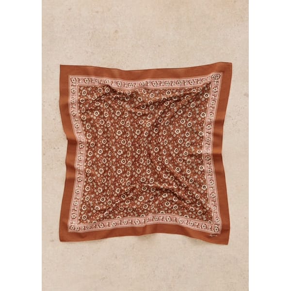 brown printed scarf
