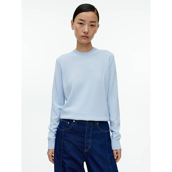 model wears blue Cashmere Blend Jumper