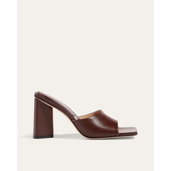 brown leather mule shoe