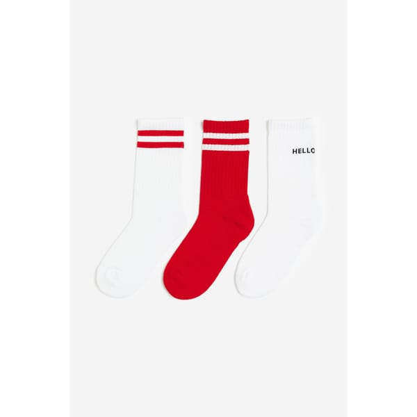 red and white socks
