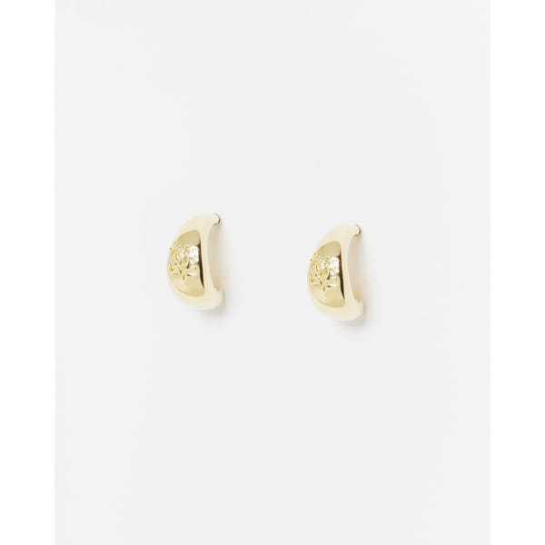 Posy Engraved Gold Plated Hoop Earrings