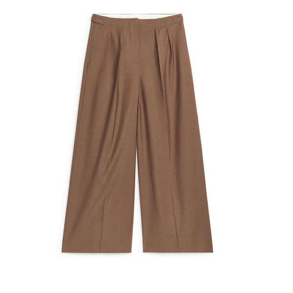 brown wide-leg trousers