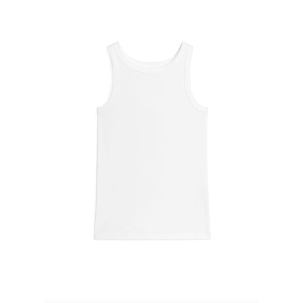 white Rib Tank Top