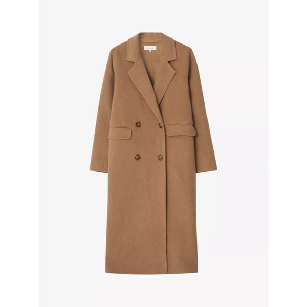 camel double breasted coat