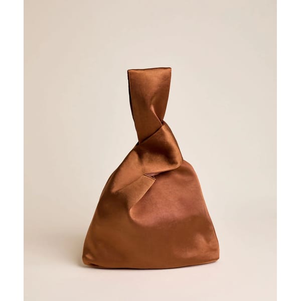 satin pouch bag in rust