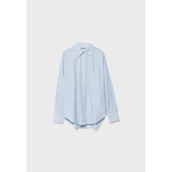 blue and white striped shirt