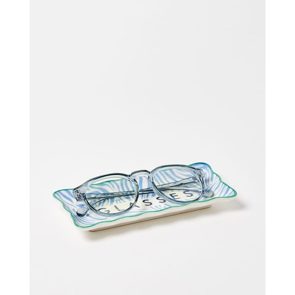 Zebra Blue Wavy Glasses Tray