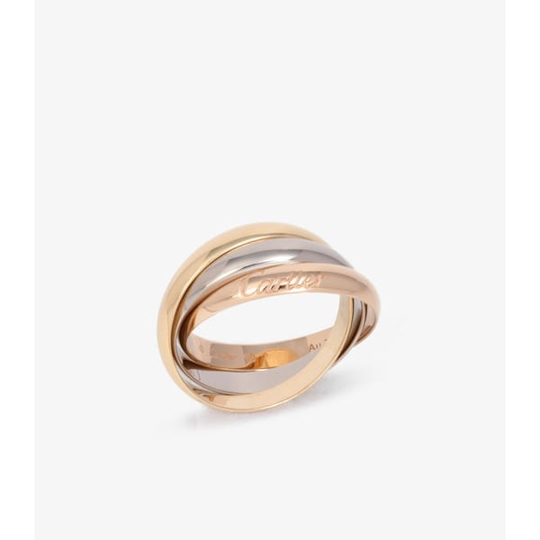 white, gold and rose gold Trinity ring