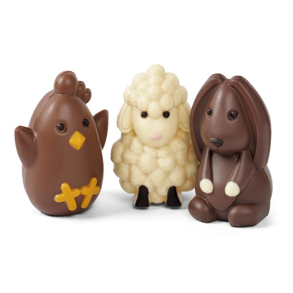 Chocolate Pen Pals - chick, sheep and rabbit