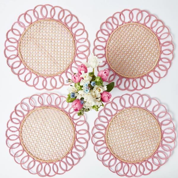 pink woven placemats