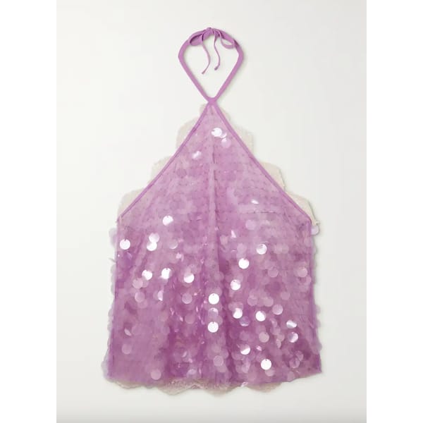lilac sequin top