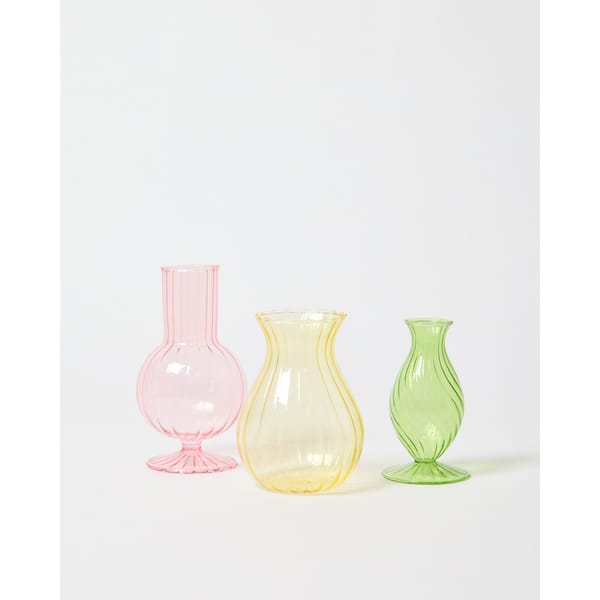 set of three bud vases