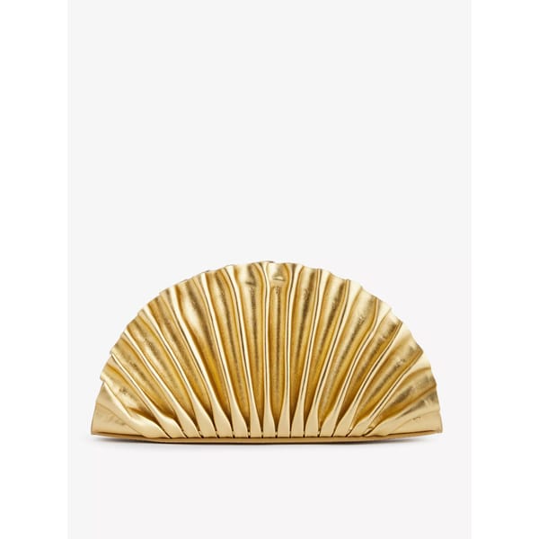 gold pleated clutch bag
