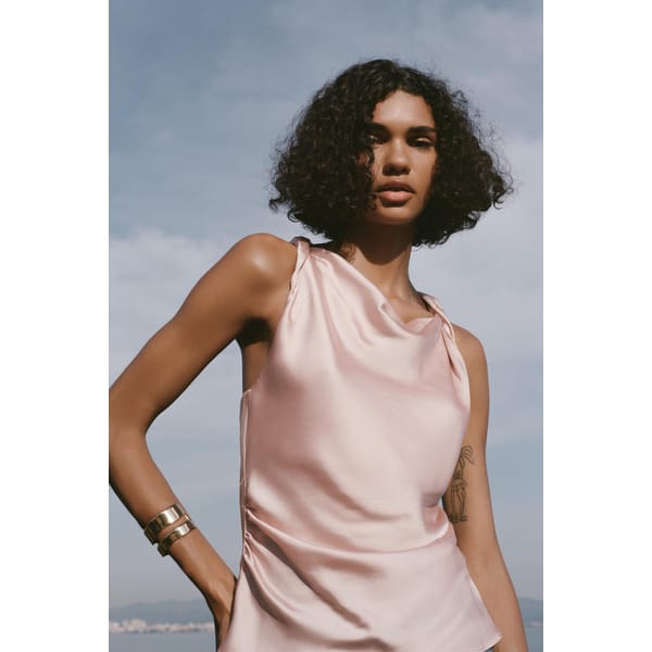 PINK DRAPE TOP
