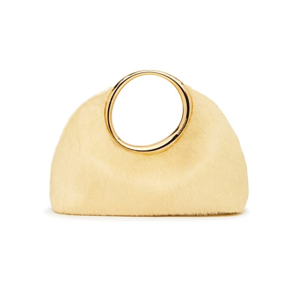 yellow hoop handle bag