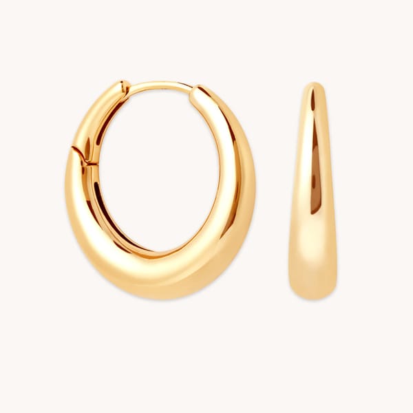 gold dome hoop earrings