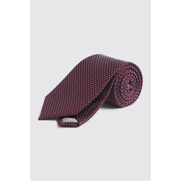 Burgundy Pindot Silk Tie