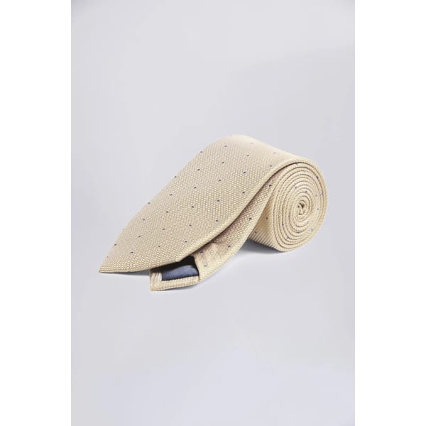 Champagne Contrast Spot Silk Tie