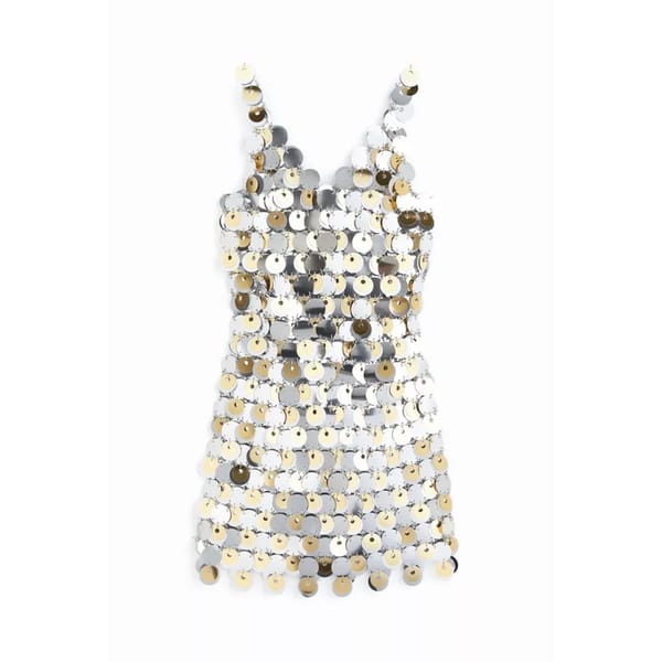 silver sequin disc dress