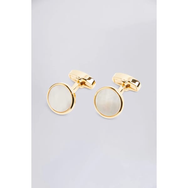 Gold Mother Of Pearl Cufflinks