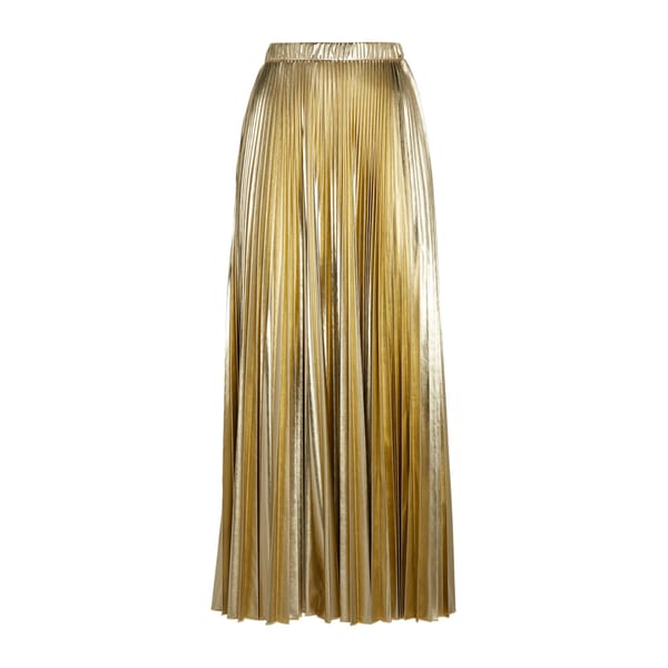 gold pleated skirt