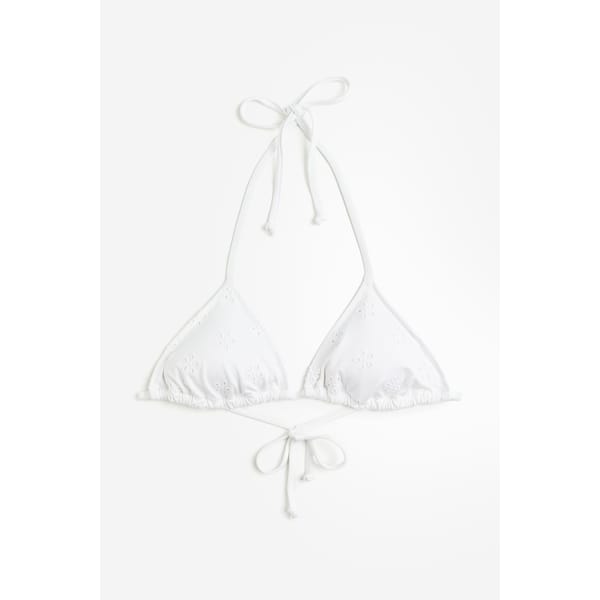 WHITE Padded triangle bikini top