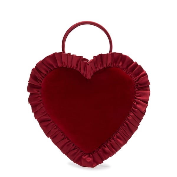 red velvet heart bag