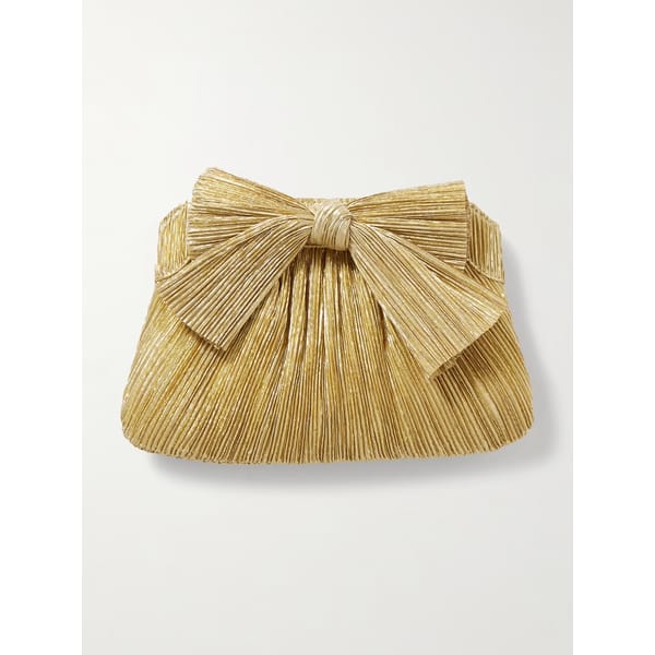 gold lame bag with bow